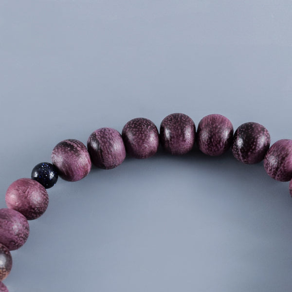 8mm パープルハート 紫金石 仕立て 腕輪 ブレスレット ボサあり