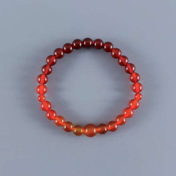 7mm Red Agate Gradation Bracelet