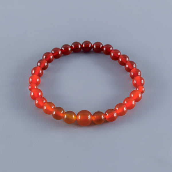 7mm Red Agate Gradation Bracelet