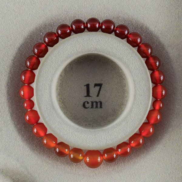 7mm Red Agate Gradation Bracelet
