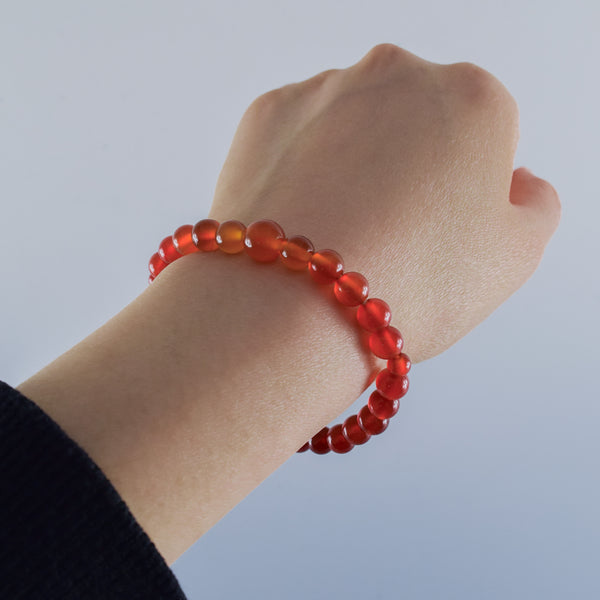 7mm Red Agate Gradation Bracelet