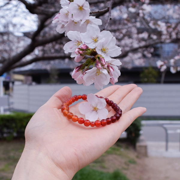 7mm Red Agate Gradation Bracelet