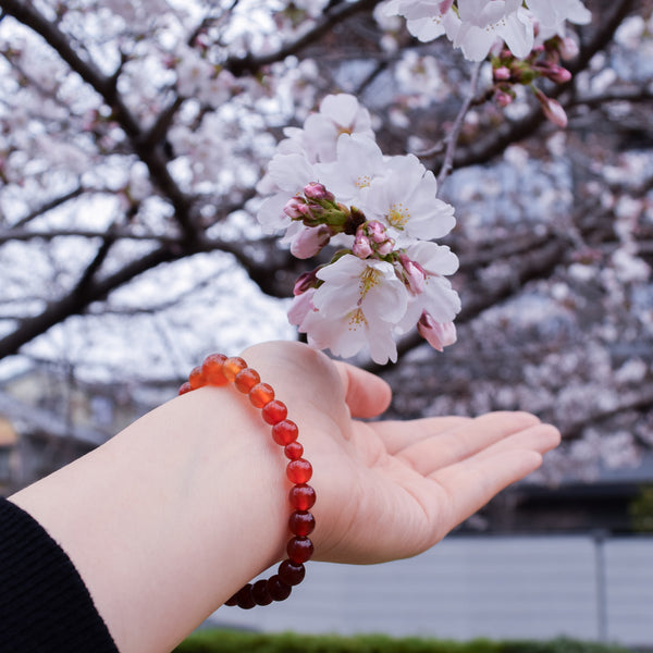 7mm Red Agate Gradation Bracelet