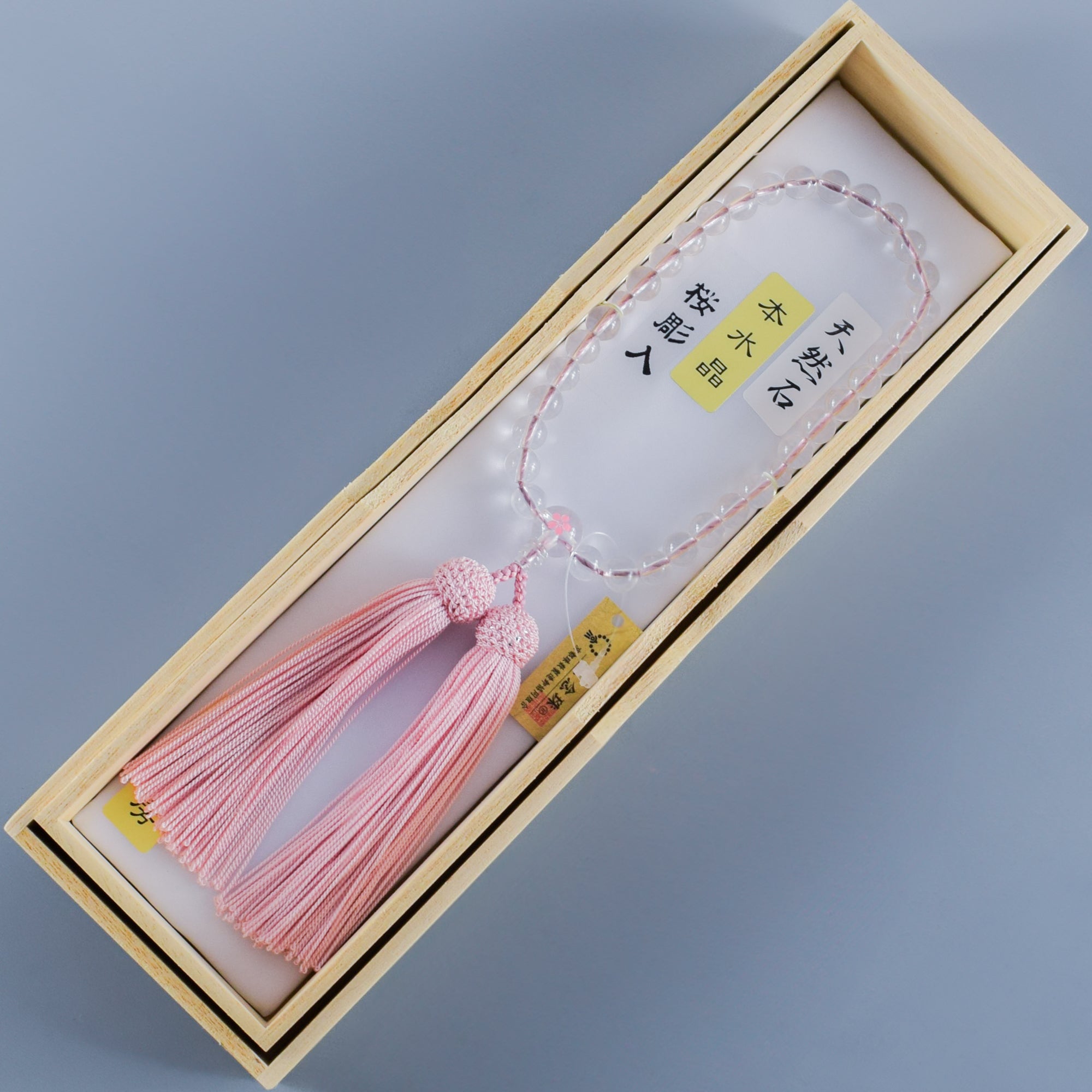 本水晶共仕立親桜彫 片手数珠念珠 京都手作り – 京都あさひ屋－Kyoto