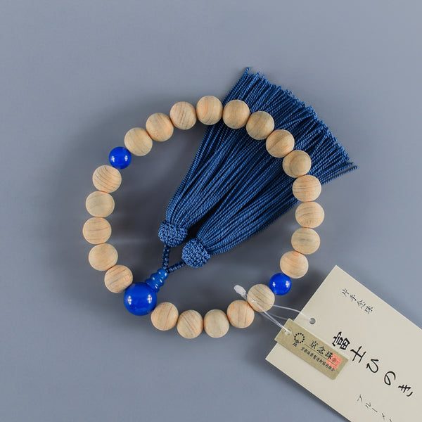 富士ひのき　桧　ブルーメノウ　仕立て　片手数珠　念珠　京都手作り