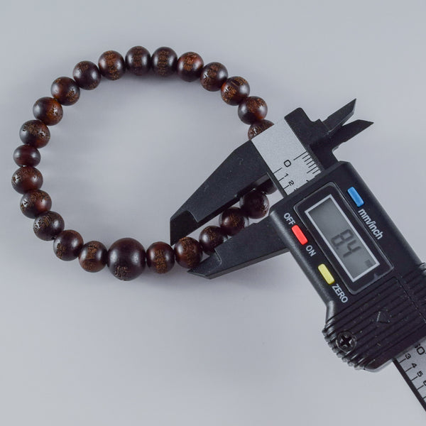 8mm Shitan Japanese Rosewood Heart Sutra Carving Bracelet