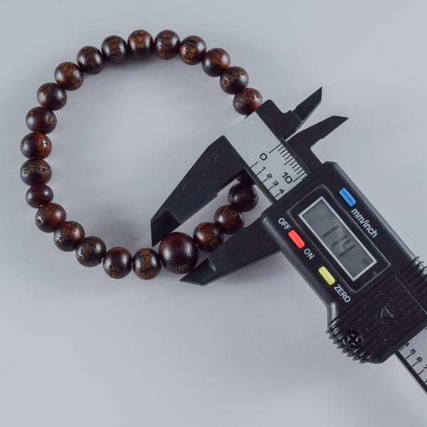 8mm Shitan Japanese Rosewood Heart Sutra Carving Bracelet