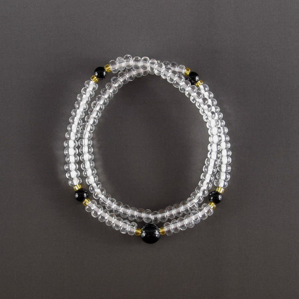 5mm Crystal Black Onyx Citrine 108 Beads Japanese Juzu Double Bracelet