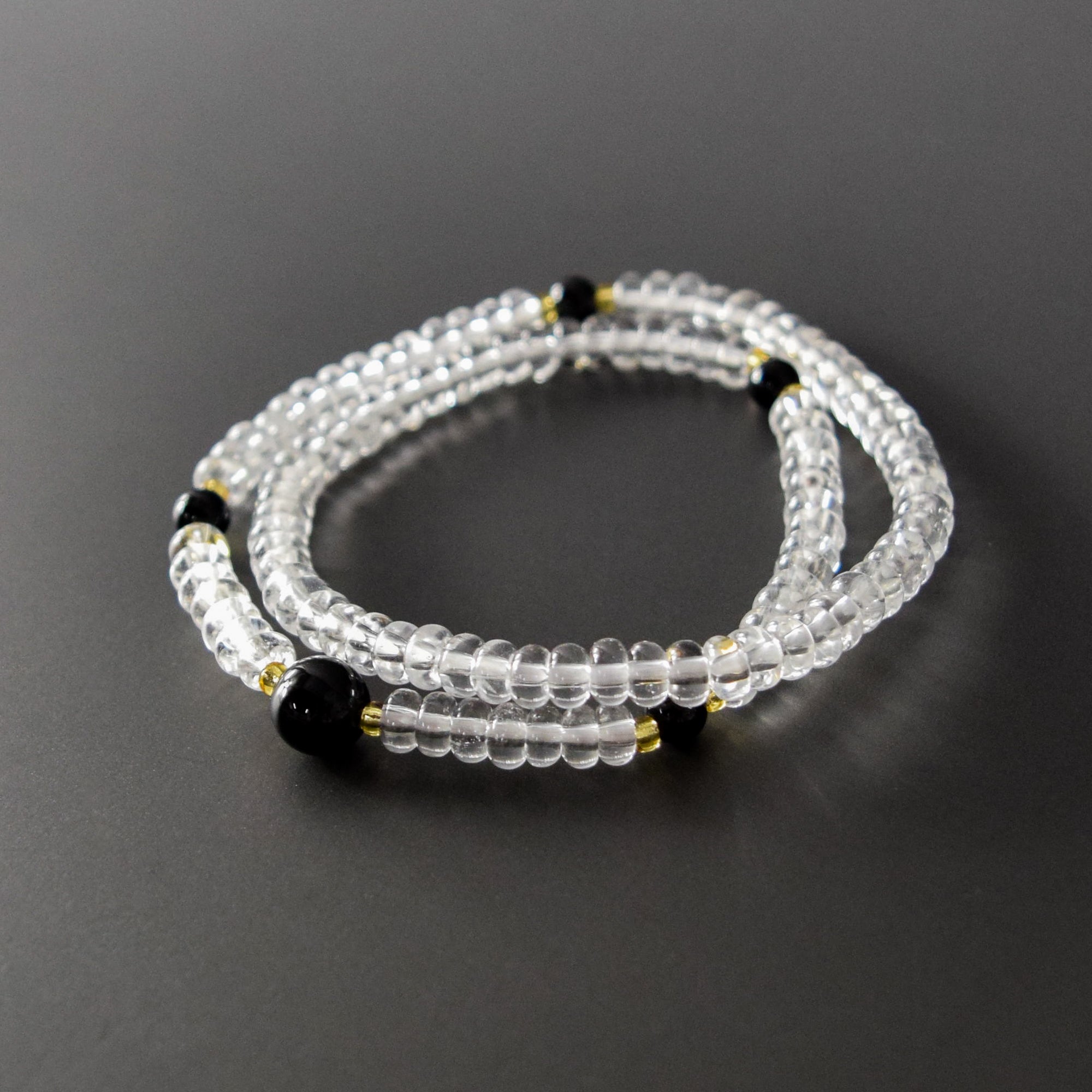 5mm Crystal Black Onyx Citrine 108 Beads Japanese Juzu Double 