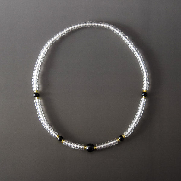 5mm Crystal Black Onyx Citrine 108 Beads Japanese Juzu Double Bracelet