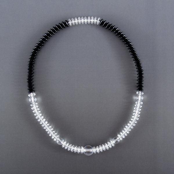 Crystal with Black Onyx Abacus 108 Beads Japanese Juzu Double Bracelet