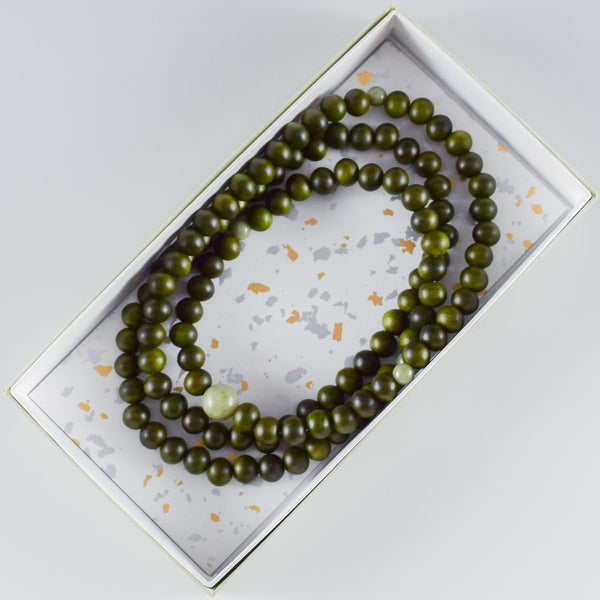 8mm 108 beads Lignum Vitae Wood With Dushan Jade Japanese Juzu Bracelet