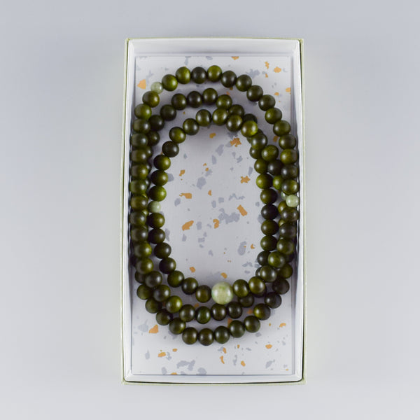 8mm 108 beads Lignum Vitae Wood With Dushan Jade Japanese Juzu Bracelet