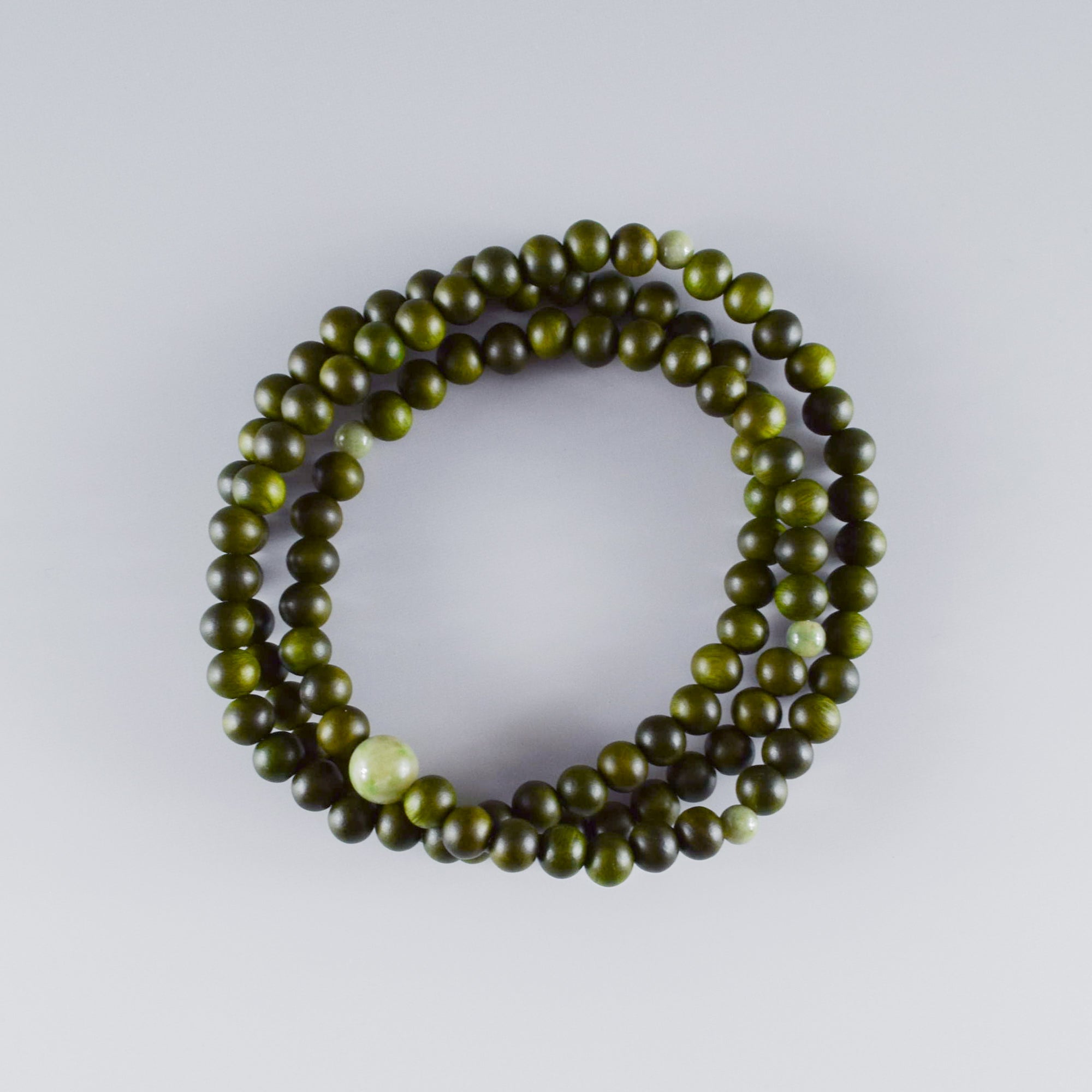 その他 VITAL BRACELETsushi 8mm 108 beads Lignum Vitae Wood With Dushan Jade Japanese Juzu