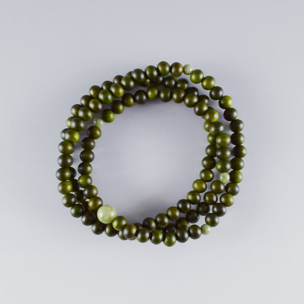 8mm 108 beads Lignum Vitae Wood With Dushan Jade Japanese Juzu Bracelet
