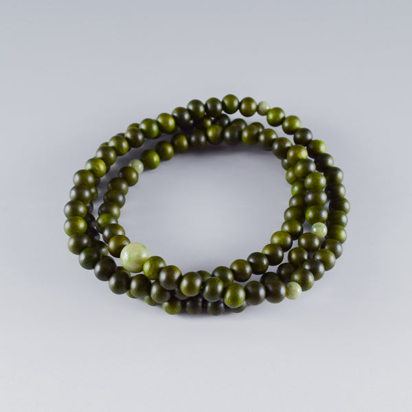 8mm 108 beads Lignum Vitae Wood With Dushan Jade Japanese Juzu Bracelet