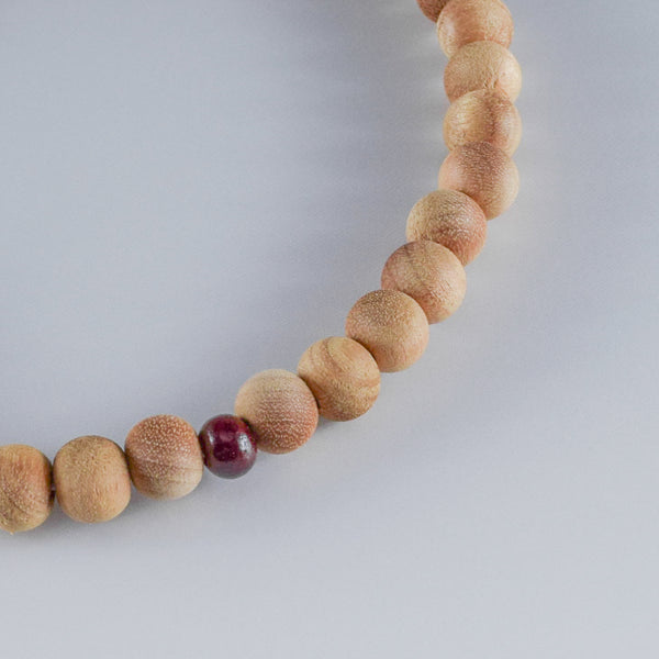 8mm/13mm Cherry Blossoms Wood With Rosewood Makie Beads Strawberry quartz Juzu One-handed Prayer Beads 2 types