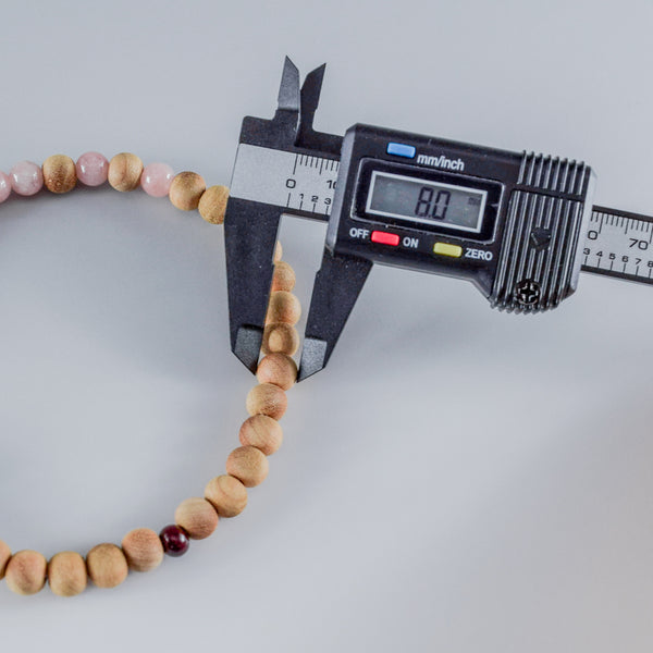 8mm/13mm Cherry Blossoms Wood With Rosewood Makie Beads Strawberry quartz Juzu One-handed Prayer Beads 2 types