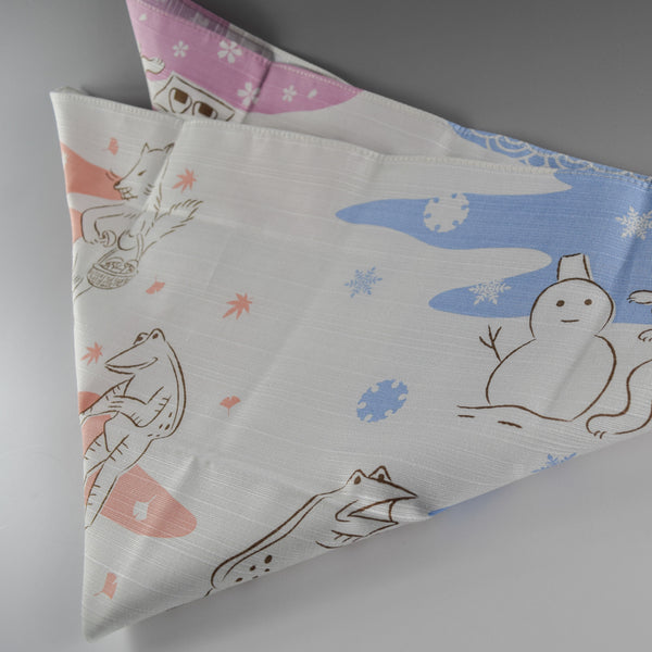 50cm / 75cm Cotton Furoshiki - Chōjū-giga Four seasons