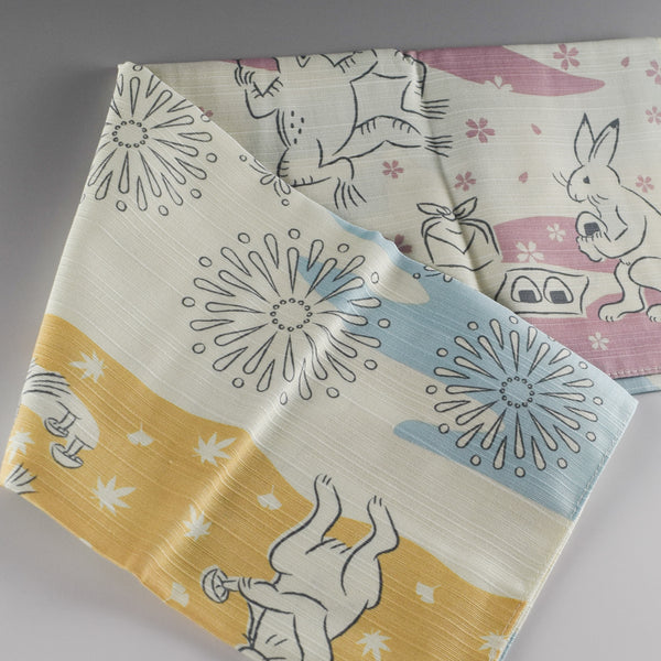 50cm / 75cm Cotton Furoshiki - Chōjū-giga Four seasons