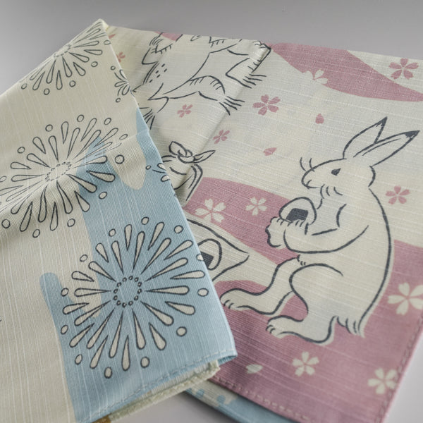 50cm / 75cm Cotton Furoshiki - Chōjū-giga Four seasons