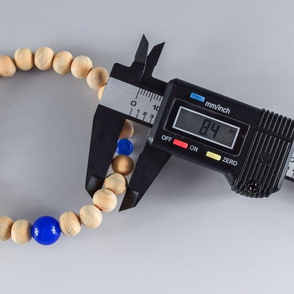 【Private order (additional fee)】8mm Fuji Hinoki Cypress Wood With Blue Agate Bracelet