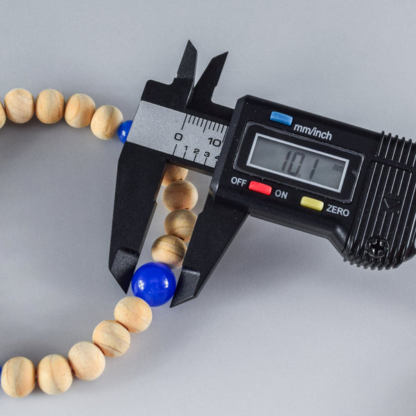 Fuji Hinoki Cypress Wood With Blue Agate Bracelet 3 Size