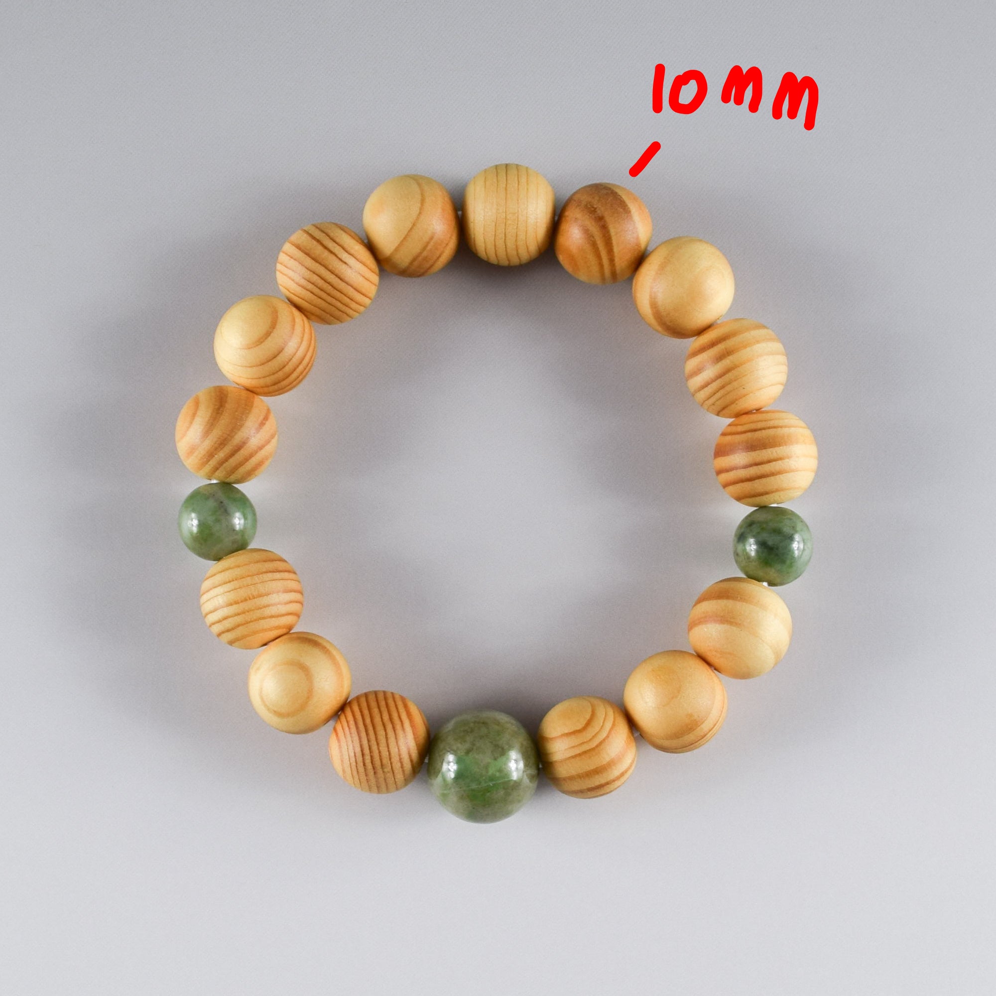 13mm Japanese Umbrella-Pine Maki with Dushan Jade Beads Japanese