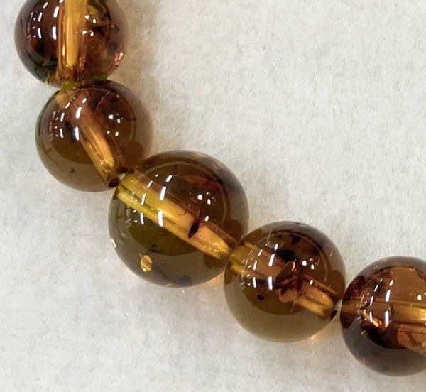 [One of a kind] 10mm Nature Insect Amber Bracelet [Extremely Rare]
