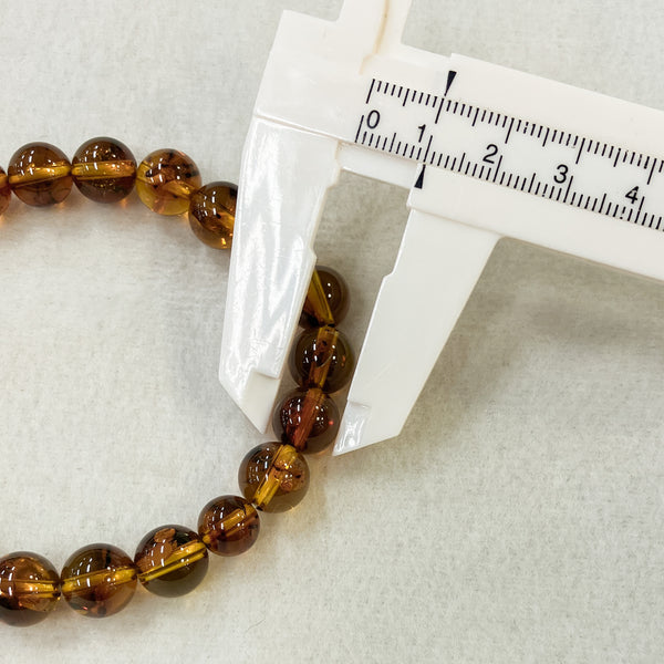 [One of a kind] 10mm Nature Insect Amber Bracelet [Extremely Rare]