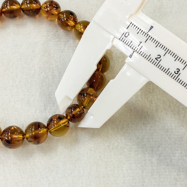 [One of a kind] 10mm Nature Insect Amber Bracelet [Extremely Rare]
