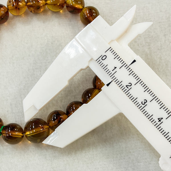 [One of a kind] 10mm Nature Insect Amber Bracelet [Extremely Rare]