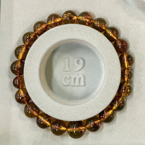 [One of a kind] 10mm Nature Insect Amber Bracelet [Extremely Rare]
