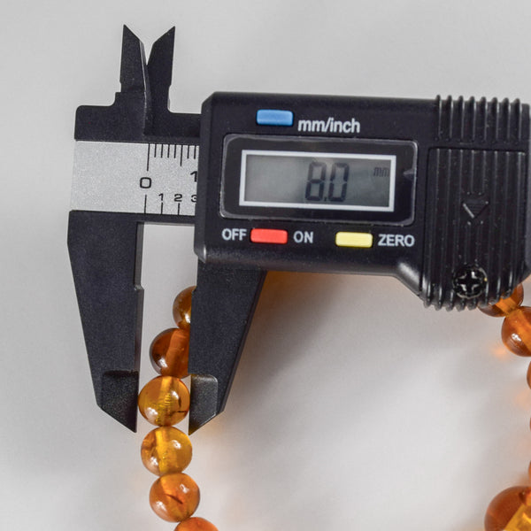 [One of a kind] 8mm Nature Amber Beads Bracelet