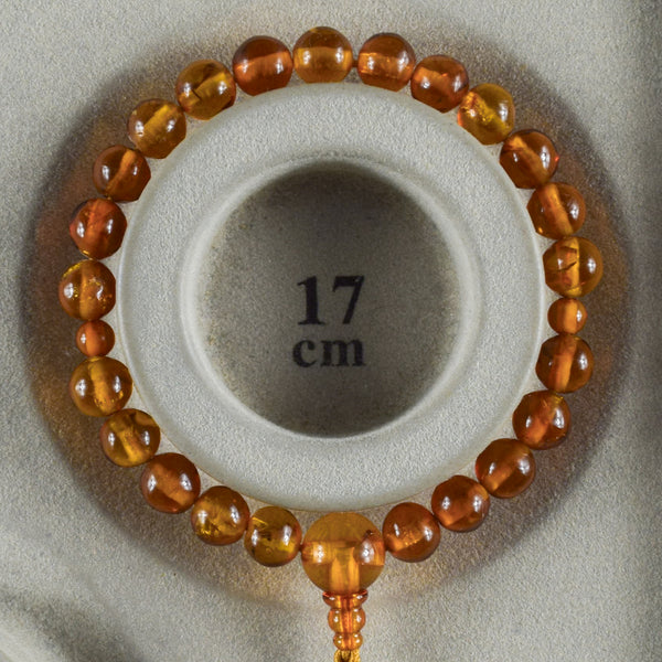 [One of a kind] 8mm Nature Amber Beads Bracelet