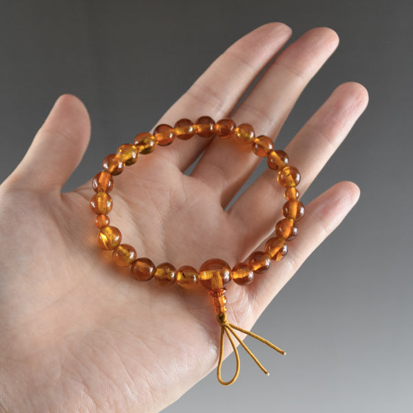 [One of a kind] 8mm Nature Amber Beads Bracelet