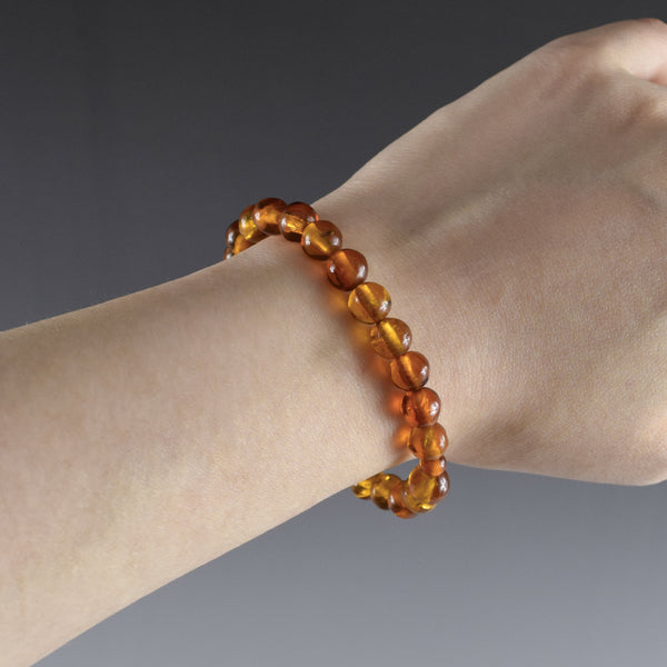 [One of a kind] 8mm Nature Amber Beads Bracelet