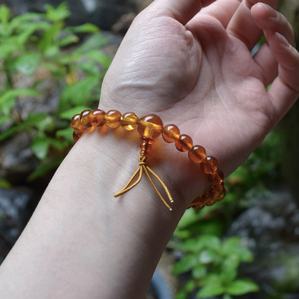 [One of a kind] 8mm Nature Amber Beads Bracelet