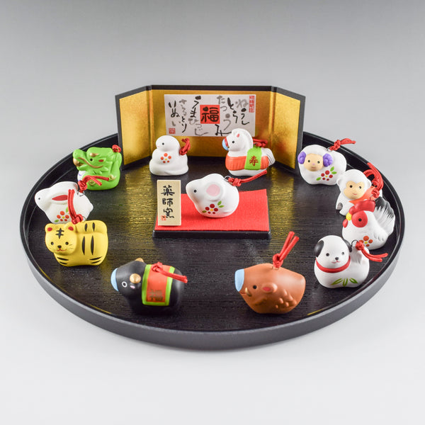 2027 Japanese 12 Zodiac Set Ceramic Ornament Dish-Shaped Inviting Good Fortune Bell