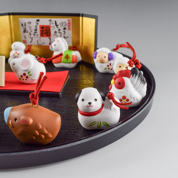 2027 Japanese 12 Zodiac Set Ceramic Ornament Dish-Shaped Inviting Good Fortune Bell