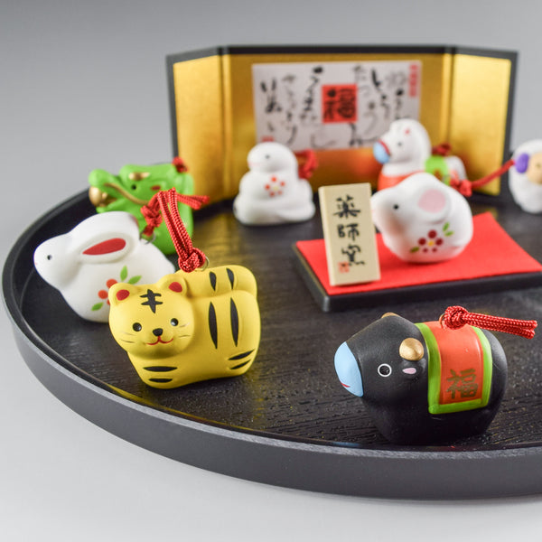 2027 Japanese 12 Zodiac Set Ceramic Ornament Dish-Shaped Inviting Good Fortune Bell