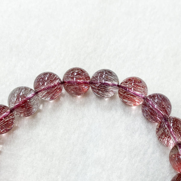 【One of a kind】10mm Super Seven Crystal Beads Bracelet Top Grade Red Fireworks Sacred Seven