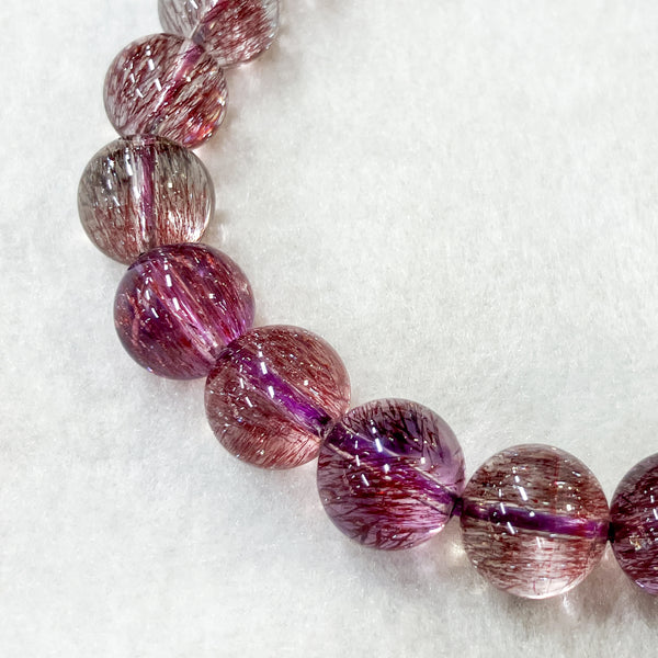 【One of a kind】10mm Super Seven Crystal Beads Bracelet Top Grade Red Fireworks Sacred Seven
