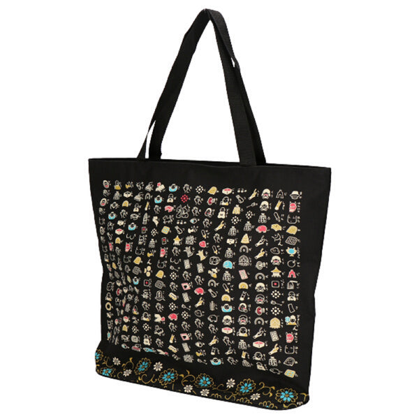 Polyester Handbag Tote bag - illustrated Heart Sutra Pattern