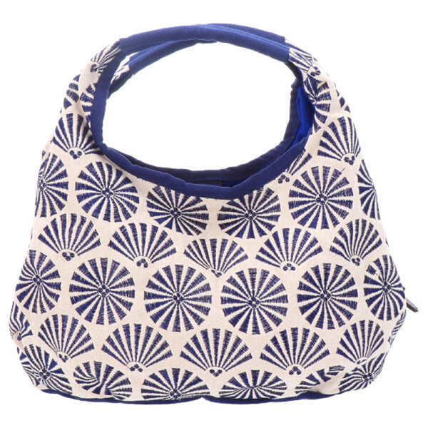 Cotton Handbag Tote bag - Pine Pattern, White / Dark Green