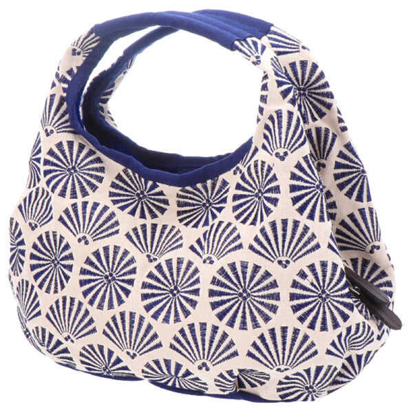 Cotton Handbag Tote bag - Pine Pattern, White / Dark Green