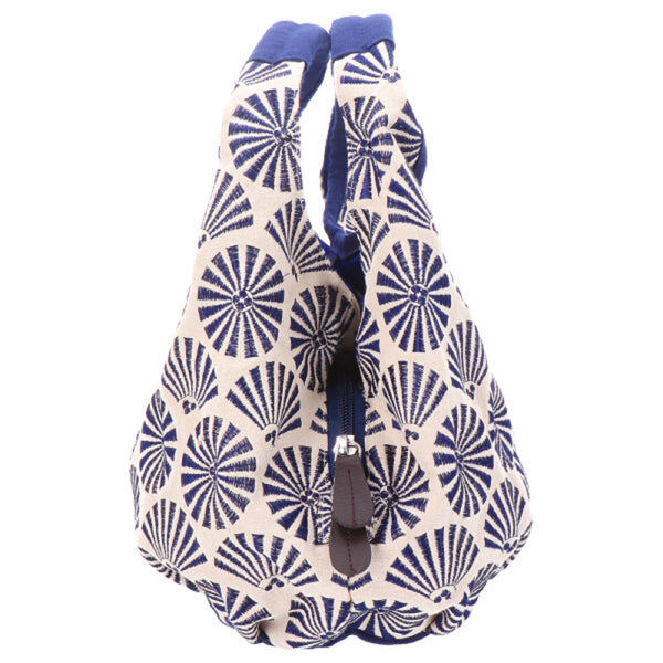 Cotton Handbag Tote bag - Pine Pattern, White / Dark Green
