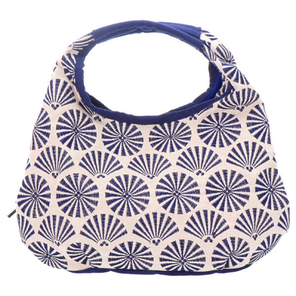Cotton Handbag Tote bag - Pine Pattern, White / Dark Green