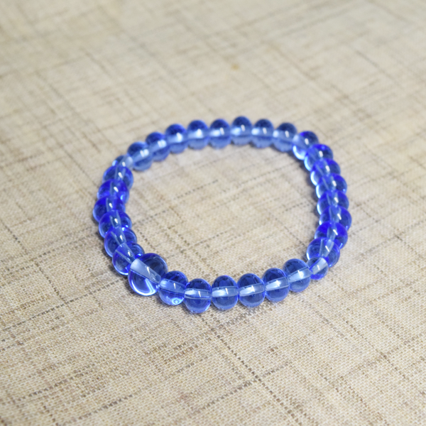 8.5mm Blue Quartz Crystal Oval beads Bracelet - 京都あさひ屋－Kyoto Asahiya