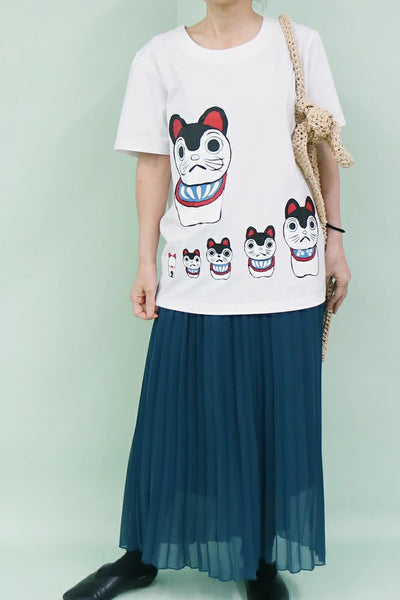  Kurofune　Tシャツ　張子犬　白　綿95％　ポリウレタン5%